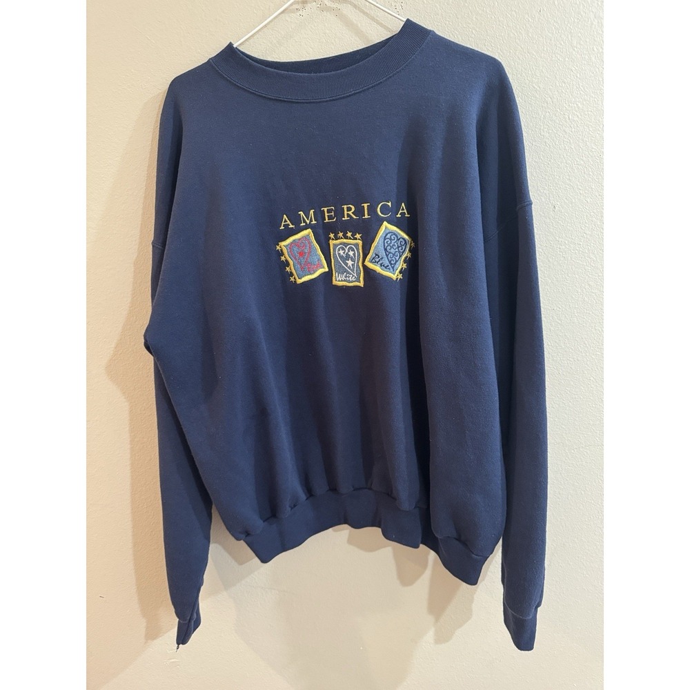 Vintage America Pullover Sweatshirt Womens 1X Long Sleeve MC‎ Sportswear Grandma